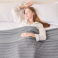Emme Cooling Blankets Queen Size (90'X 90') For Hot Sleepers, Summer Bed Blanket, Thin Light Bedspread Quilt Coverlet For Nigh