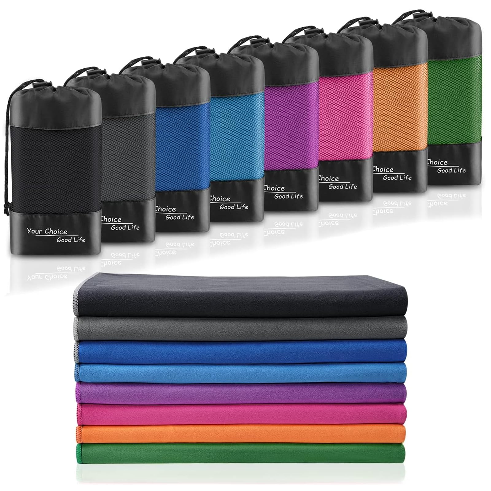 Your Choice Quick Dry Towel - Super Absorbent Microfiber for Gym, Travel, Camping | Ultra Compact & Lightweight(XXL/Black)