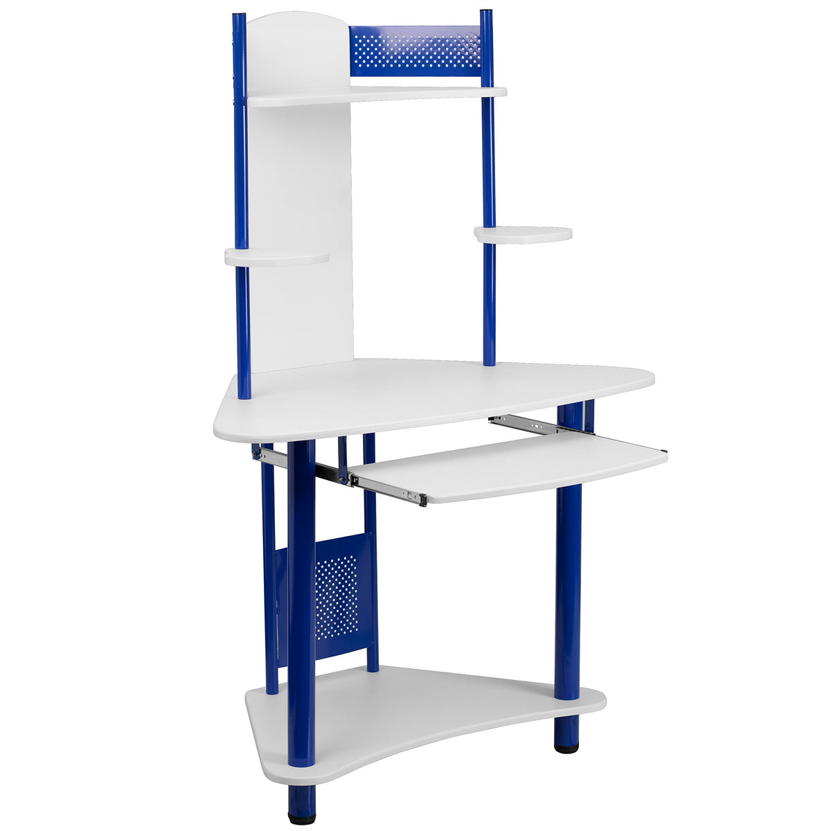 Flash Furniture Walker Blue Corner Computer Desk with Hutch