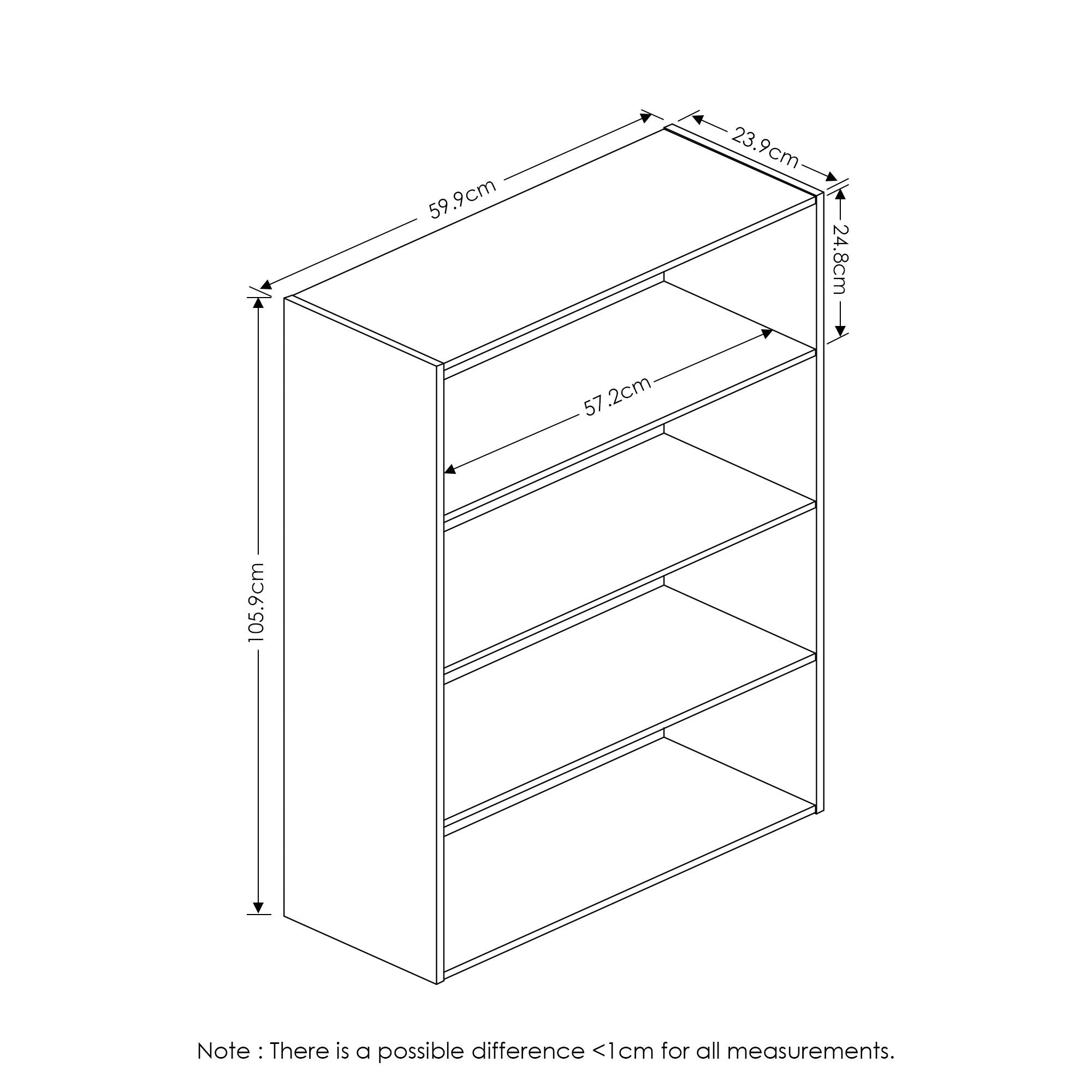 Furinno Pasir 4-Tier Open Shelf, Columbia Walnut