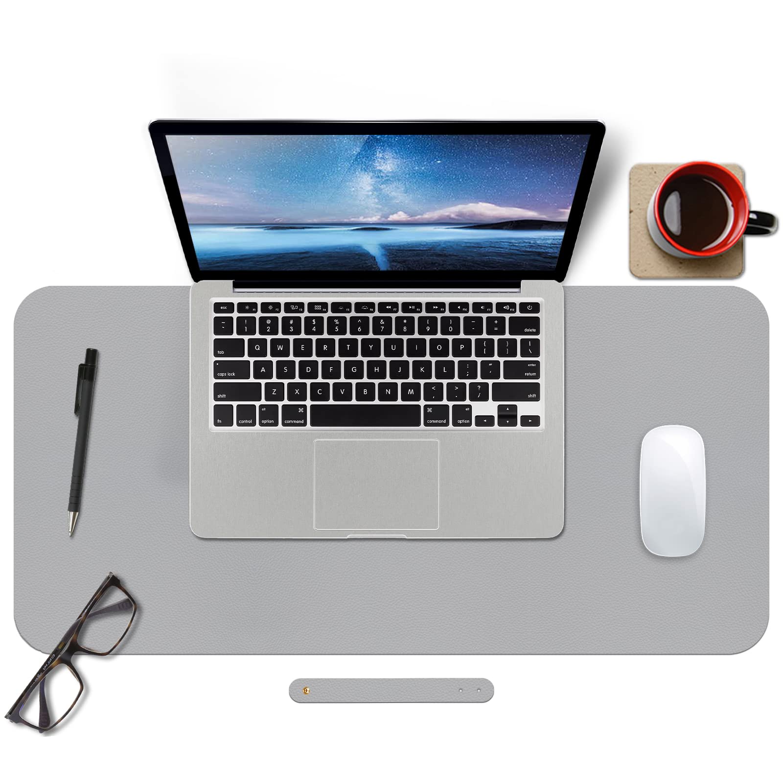 Boutilon Leather Mouse Pad,Extended Desk Pad For Keyboard And Mouse Non-Slip Study Desk Writing Pad Desktop Protector For Home O