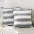 Natus Weaver 2 Pack Multicolor Stripe Euro Pillow Case Soft Linen Square Decorative Throw Cushion Cover Pillowcase With Hidden Z