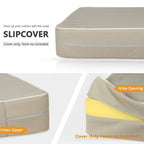 Porch Shield Outdoor Cushion Slipcovers Patio Chair Seat Cushion Covers Set 4 Waterproof Fade Resistant 23 X 23 X 4 Inch, Beige