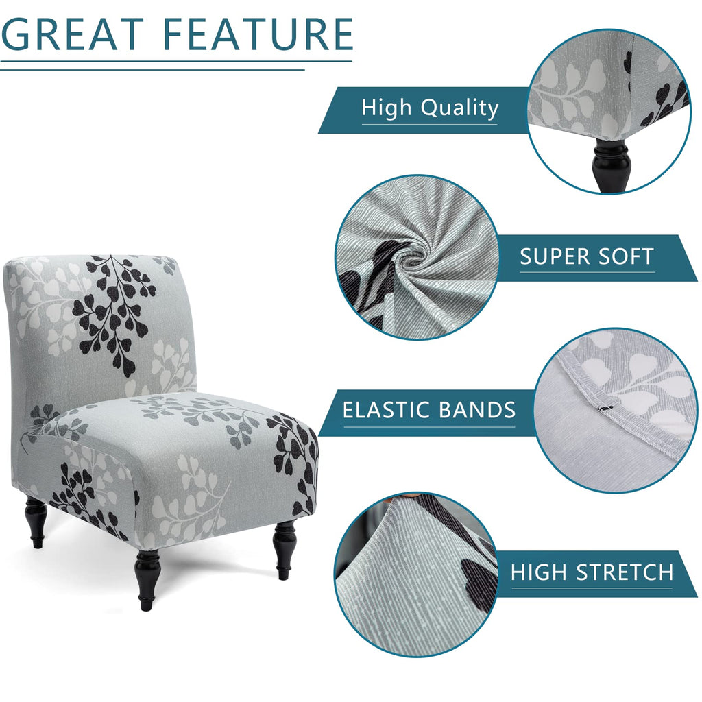 Liykimt Armless Accent Chair Cover Slipcover,Slipper Chair Stretch Spandex Removable For Armless Chair Furniture Protector Cover