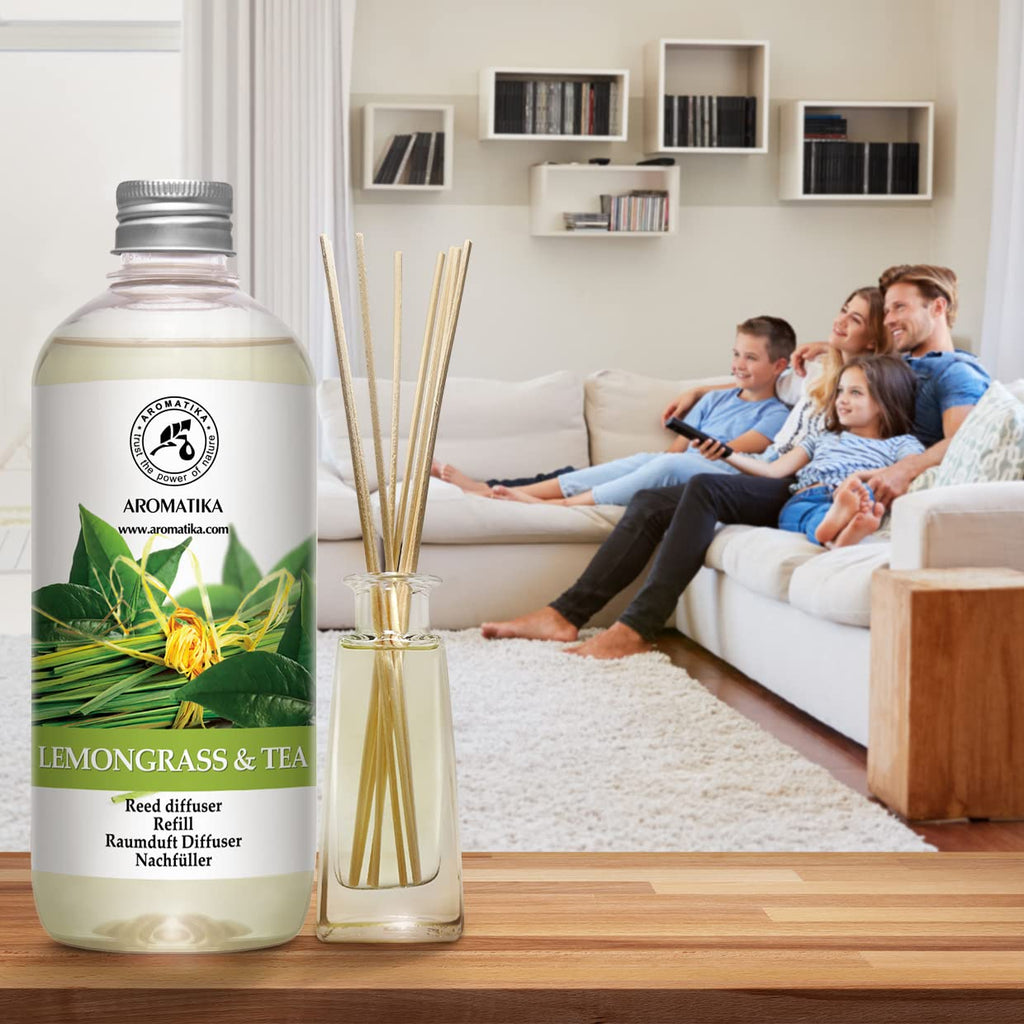 Reed Diffuser Refill Lemongrass - Tea 17.0 Fl Oz - Scented Diffuser - Room Diffuser Refill With Scent - Room Freshener - Home Fr