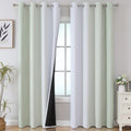 Estelar Textiler Sage Green And Greyish White Gradient Blackout Curtains For Bedroom, Thermal Insulated Ombre Blackout Drapes, L