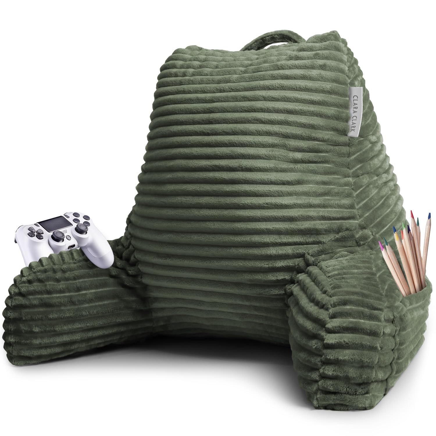 Clara Clark Reading Pillow For Bed Adult - Back Pillow For Sitting In Bed, Standard Bed Pillows For Sitting Up In Bed, Foam Bed