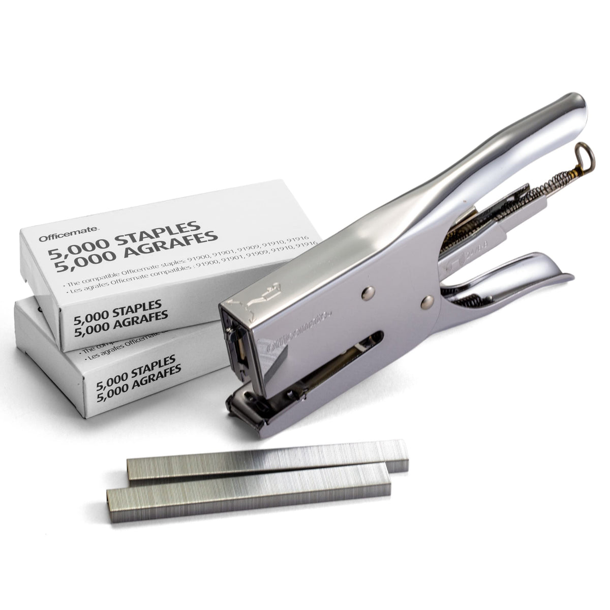 Officemate Classic Plier Stapler Bundle With 10,000 Staples, Metal, Silver (97768)
