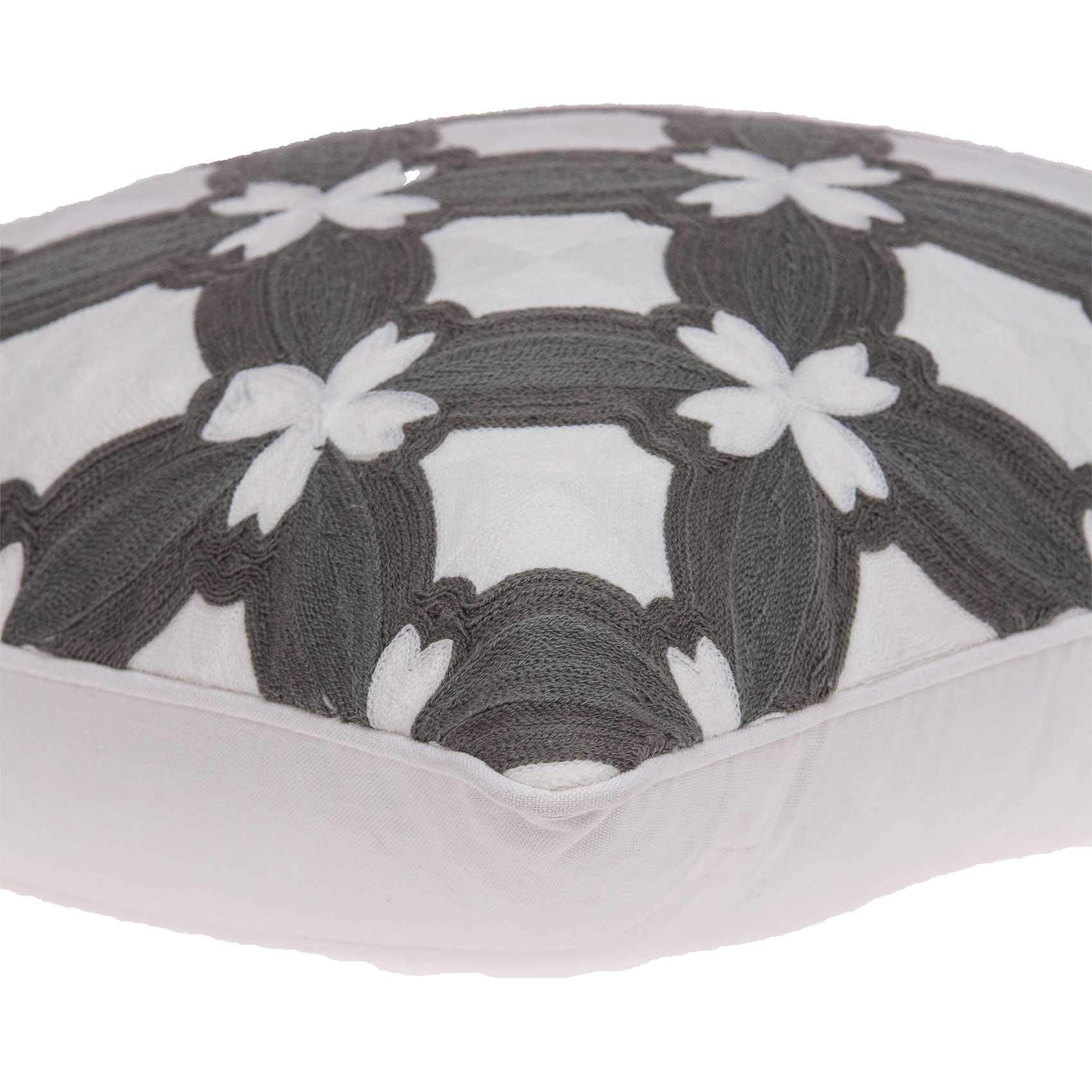 20' X 7' X 20' Transitional Gray and White Pillow Cover with Down Insert