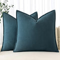 Miulee Linen Pillow Covers 24X24 Inch Blue ?Decorative Boho Farmhouse? ?Neutral Throw Pillows Pack Of 2 Soft Accent Couch Pillowcases Spring Modern Home Decor For Cushion Livingroom Bed