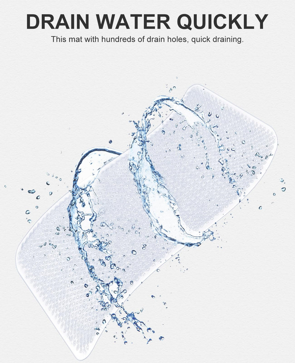 OTHWAY Non Slip Grassy Bathtub Mat Clear PVC 25.6x13.4 inches G-0707