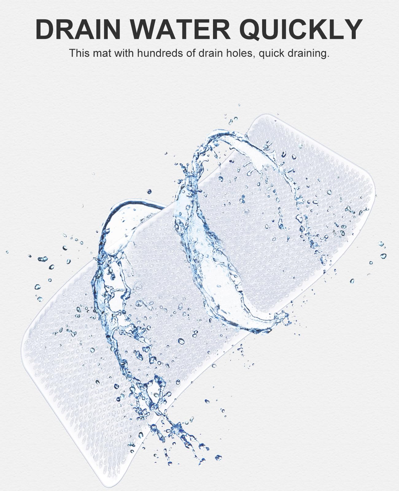 OTHWAY Non Slip Grassy Bathtub Mat Clear PVC 25.6x13.4 inches G-0707