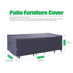 F&J Outdoors Heavy Duty Waterproof Anti-Uv Rip-Stop Fabric Large Patio Furniture Covers, Grey, 126'X83'X27.5'