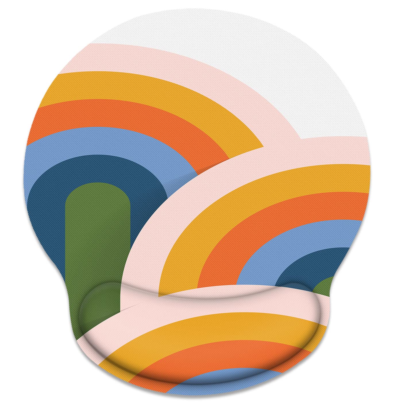 Britimes Ergonomic Mouse Pad With Wrist Support Abstract Rainbow Non-Slip Rubber Base Mousepad For Home Office Gaming Working Co