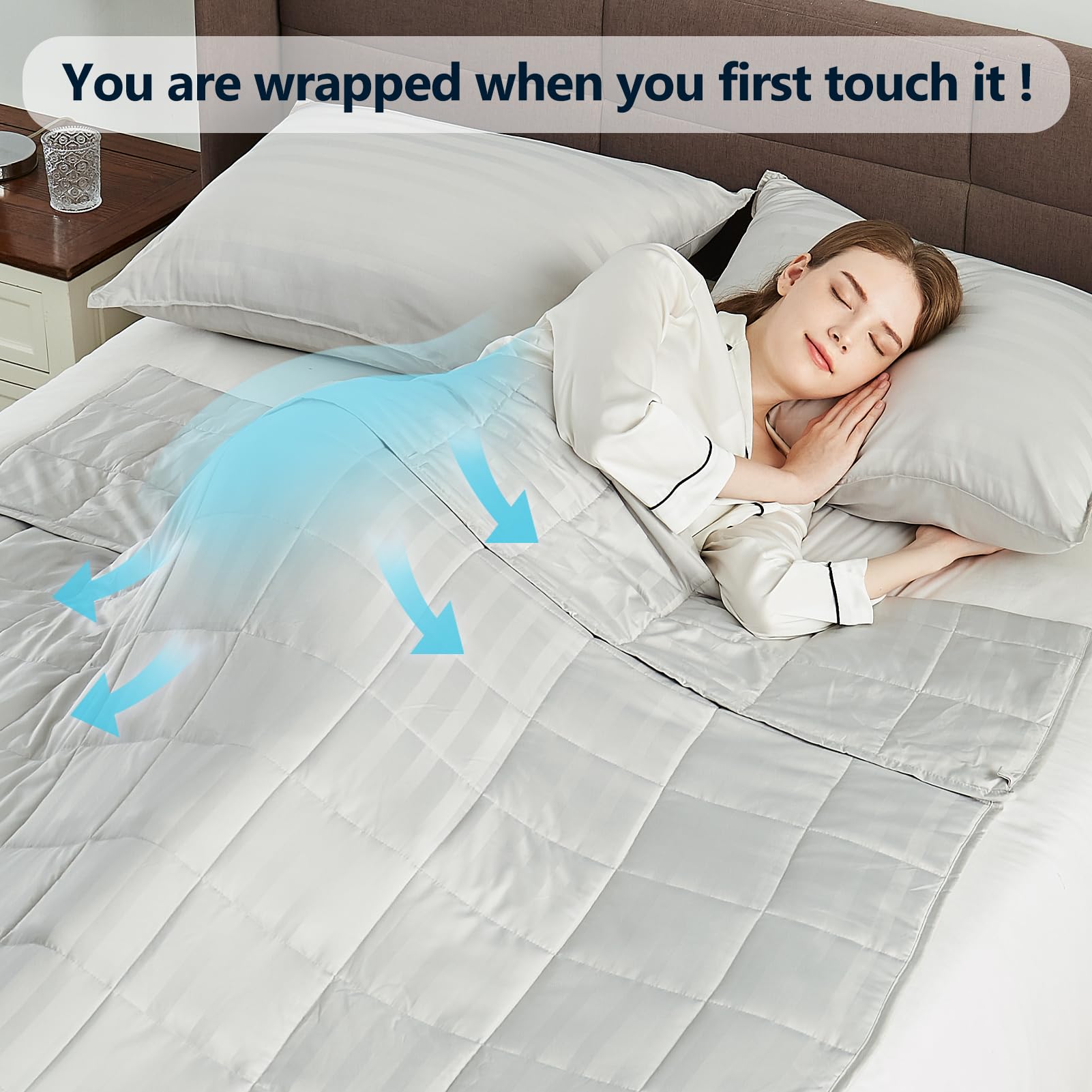 Anfie Weighted Blanket(36''X48'' 3Lbs) Weighted Blanket Cooling Blanket For Sleeping,Throw Size Breathable Blanket With Premium