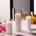 PHOSPHOR Hurricane Candle HoldersFor Pillar Candle Clear Glass Cylinder Centerpieces Vases Table Decoration Centerpiece Floral R