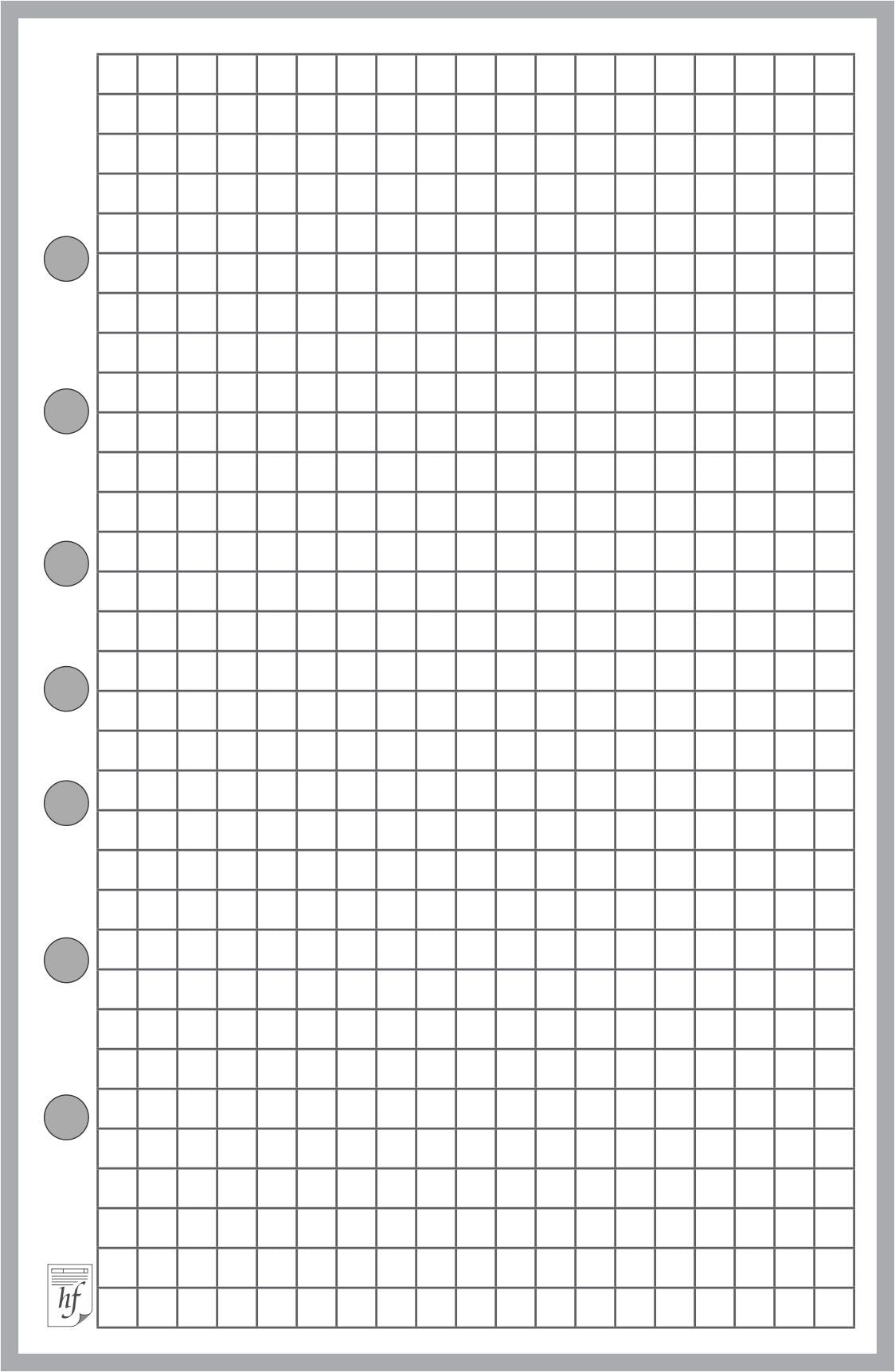 Classic Size Graph Paper Refill, 0.25    Grid, Sized And Punched With 7 Holes For 7-Ring Notebooks Such As Franklin, Etc. (5.5'