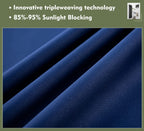 Pi Blackout Curtains 84 Inches Length,Grommet Doorway Privacy Thermal Insulated Room Darkening Light Blocking Vertical Curtains For Living Room/Bedroom/Sliding Door/Patio 1 Panel (Navy,W52Xl84)