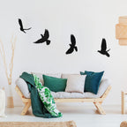 Blulu 4 Pieces Wooden Bird Wall Decor Flying Bird Wall Sculptures Wall Art Decor Bird Silhouette Wall Art Bird Wooden Wall Art S