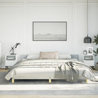 vidaXL Fabric Bed Frame Platform Bed, Scandinavian Style/Slats Support/No Box Spring Needed/Without Mattress/Easy Assembly, Light Grey California King Bed
