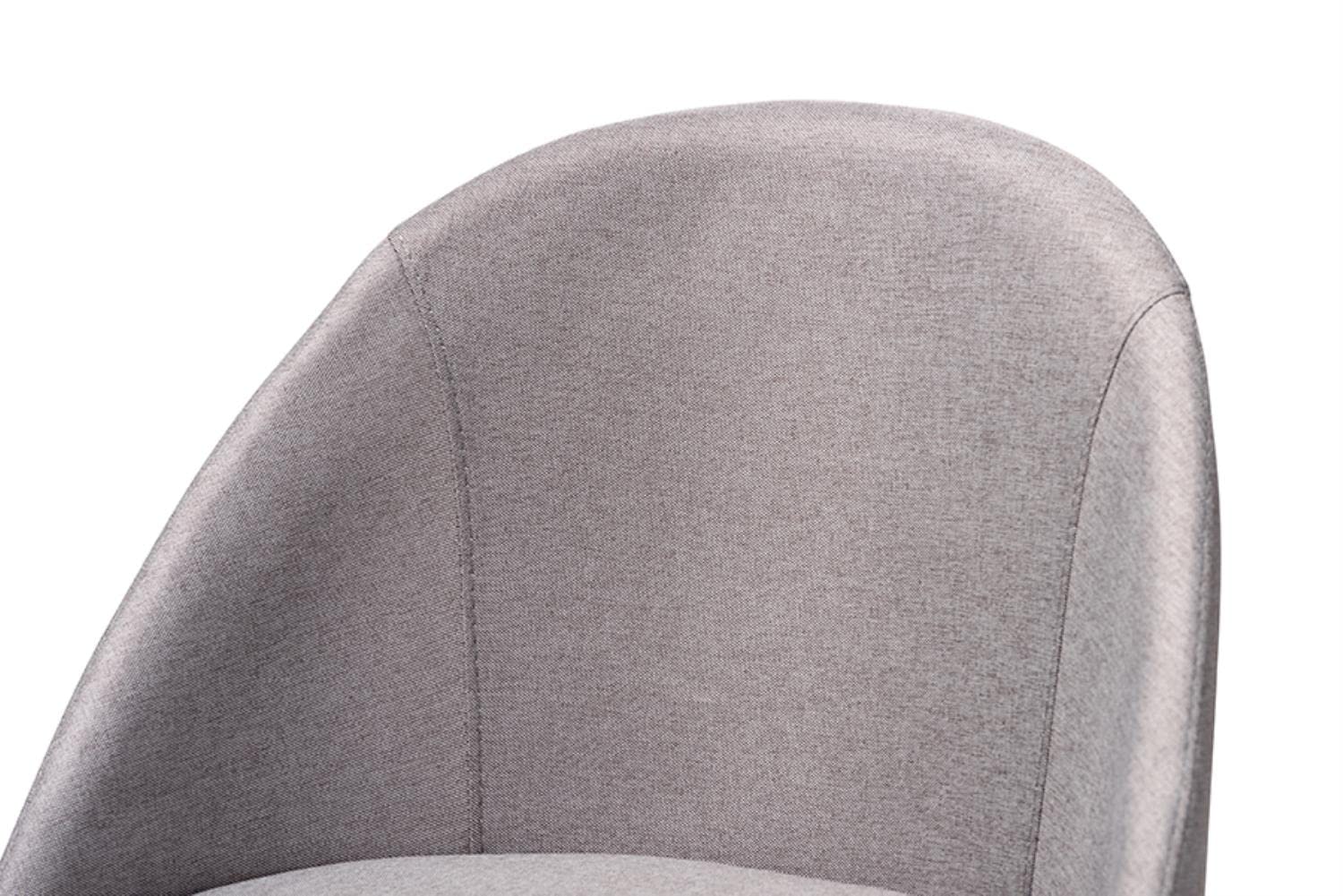 Baxton Studio Carra Mid-Century Modern Grey Fabric Upholstered Walnut-Finished Wood Swivel Counter Stool (Set of 2)