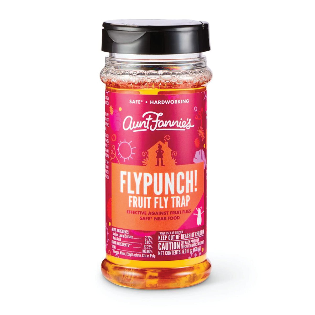 Aunt Fannies Flypunch Fruit Fly Trap (Single): For Indoor And Kitchen Use - Made With Plant Based Ingredients