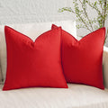 Miulee Pack Of 2 Red Pillow Covers 18X18 Inch Decorative Couch Throw Pillow Covers Linen Cushion Covers Set Modern Farmhouse Home Decor For Sofa Living Room Bed
