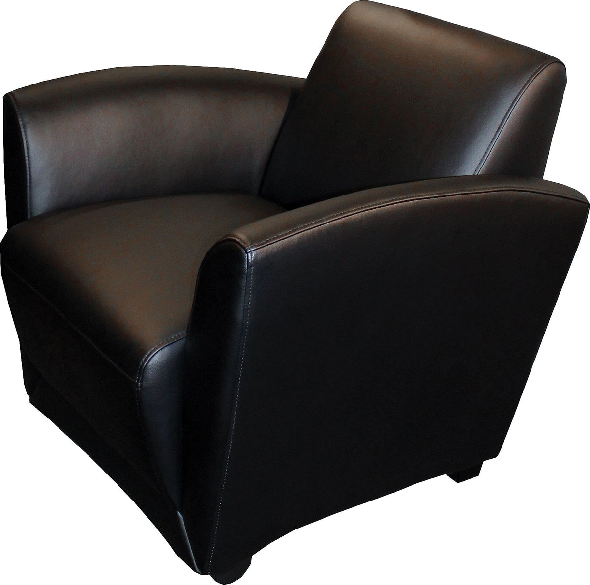 Mayline Santa Cruz Mobile Leather Lounge Chair, Black Leather