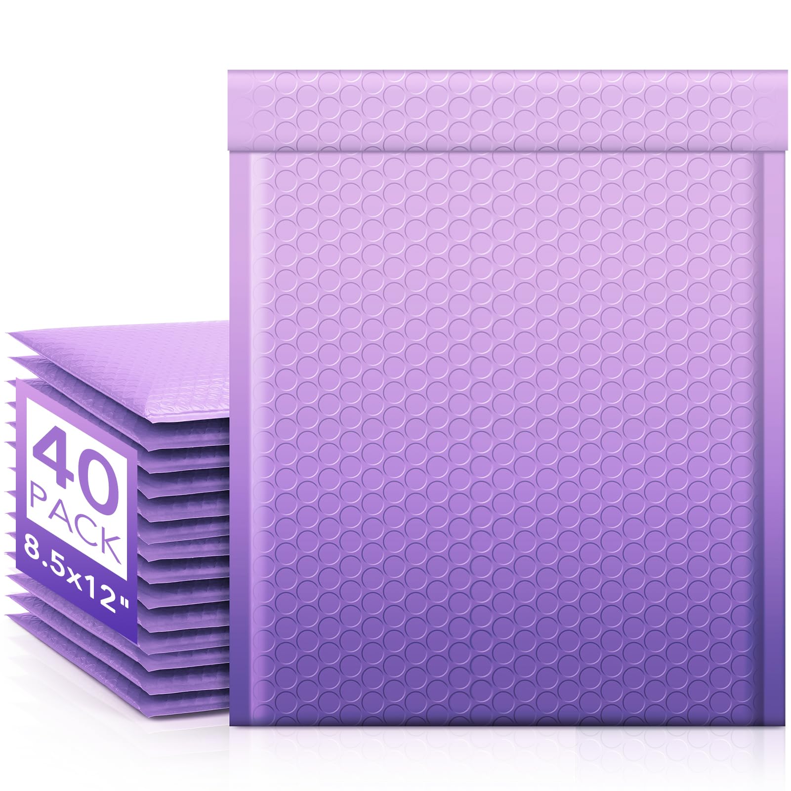 Fuxury 40 Pack Thick Bubble Mailers 8.5X12    Gradient Purple Bubble Envelopes Cute Design Cushion Mailer For Small Business Mai