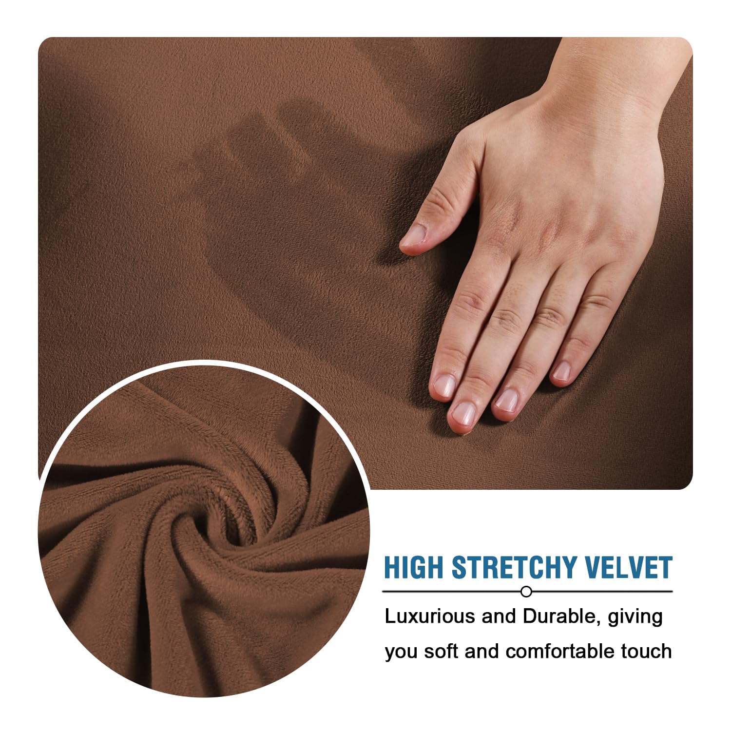 H.Versailtex Real Velvet Plush 3 Piece Stretch Sofa Covers Couch Covers For 2 Cushion Couch Loveseat Covers Width Up To 72 Inch