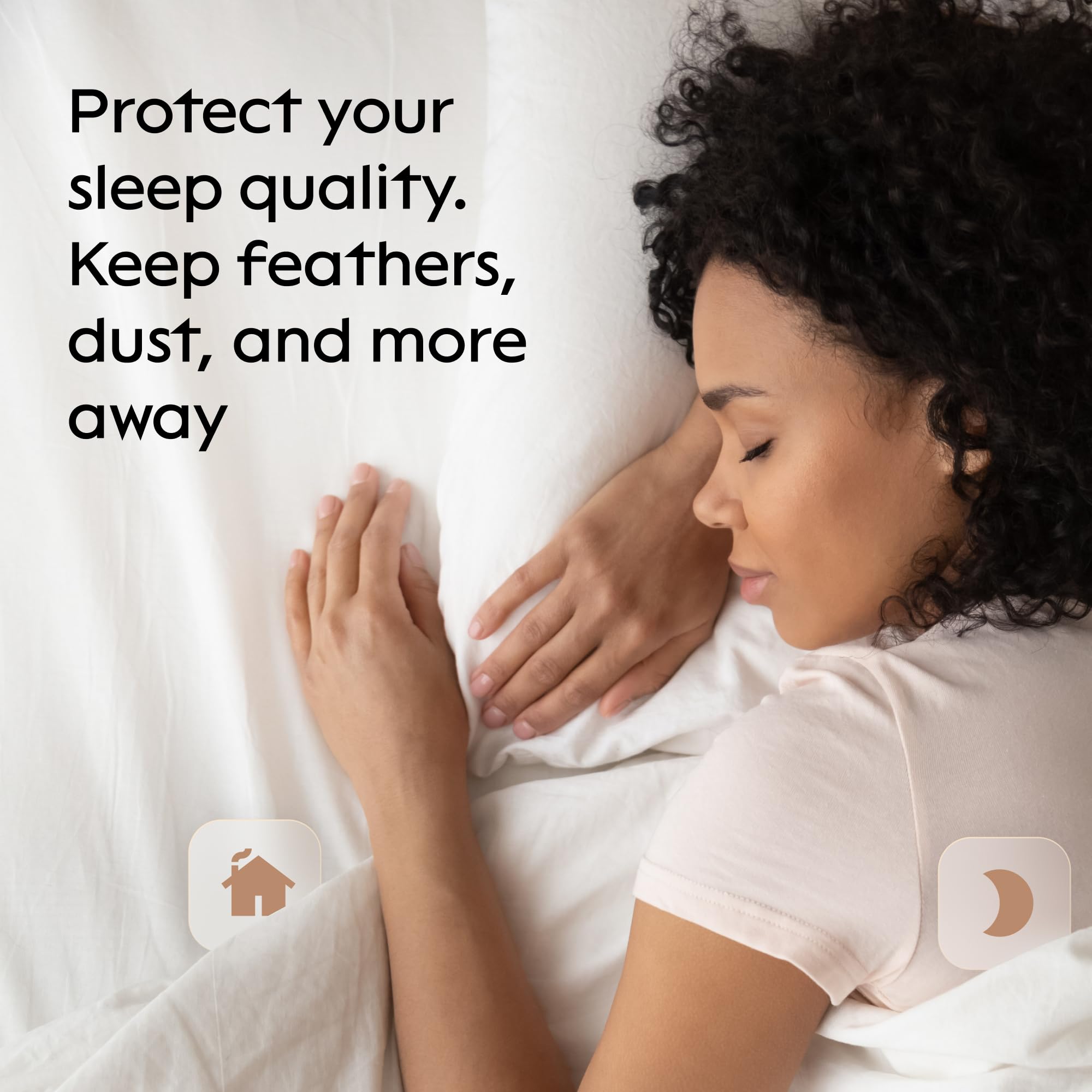 Pillow Protectors With Zipper Standard Size 20X26 Pair Zippered Pillow Case, Cooling, Guaranteed Noiseless Pad, Ultra Plush Abso