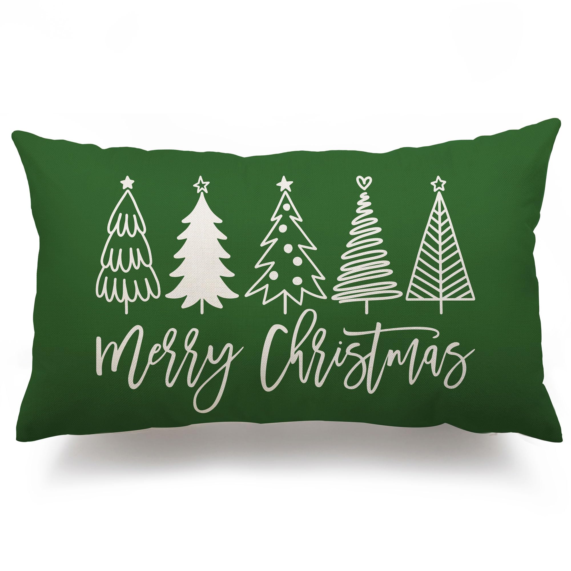 Dfxsz Christmas Pillow Covers 12X20 Inch Christmas Tree Merry Christmas Decorative Green Throw Pillows Winter Christmas Decor Fo