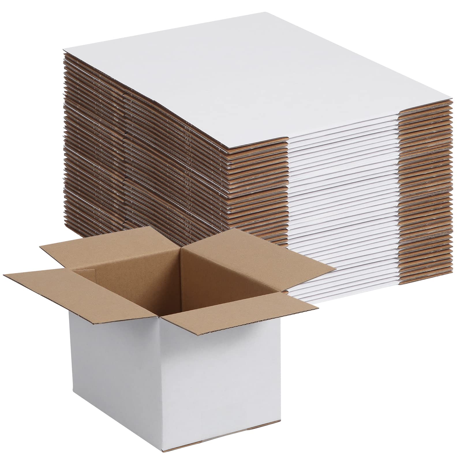 Spepla Shipping Boxes For Small Business, White 40 Pack 7X5X5 Inch Corrugated Cardboard Boxes For Packaging, Mailing, Storage