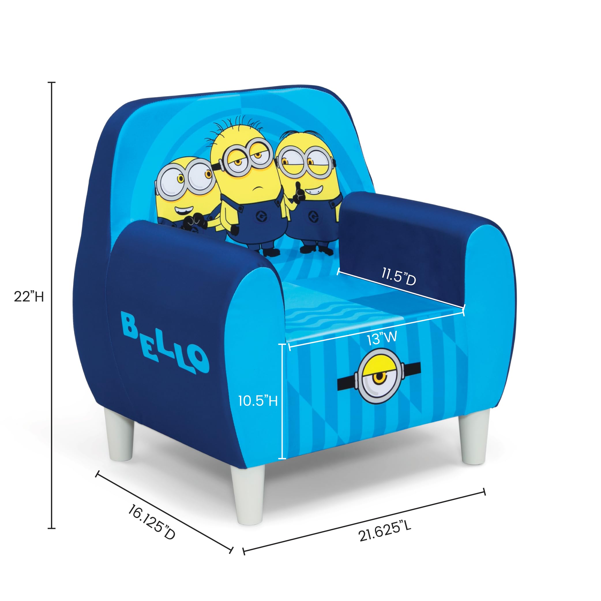 Delta Children Minions Foam Chair For Kids, Blue