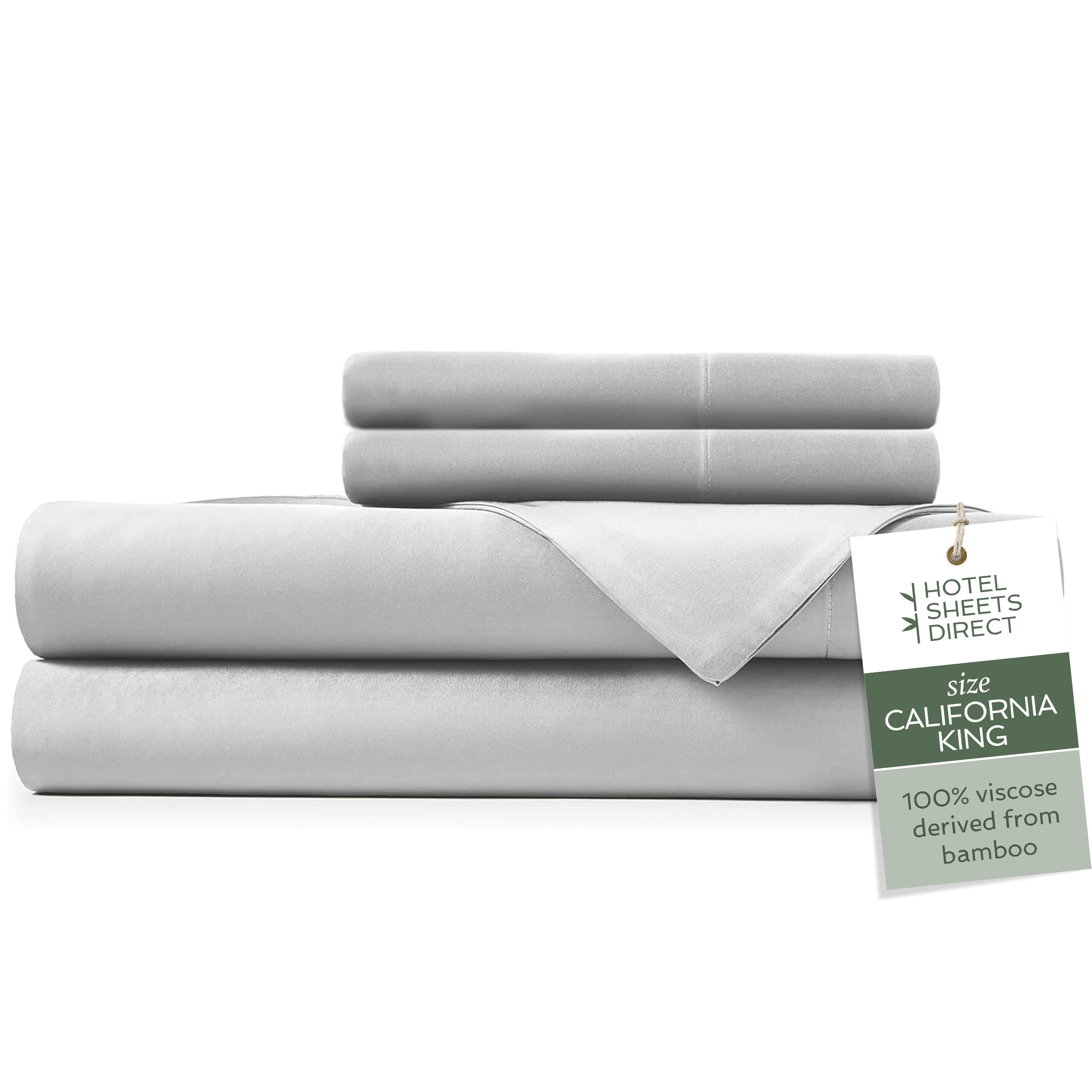 Hotel Sheets Direct 100% Viscose Derived From Bamboo Sheets California King - Cooling Luxury Bed Sheets W Deep Pocket - Silky So