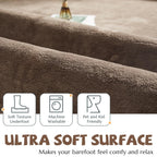 Jinchan Solid Plush Area Rug 5X7 Performance Shaggy Rug Washable Area Rug Indoor Soft Rug Modern Faux Wool Rug Cozy Non Slip Car