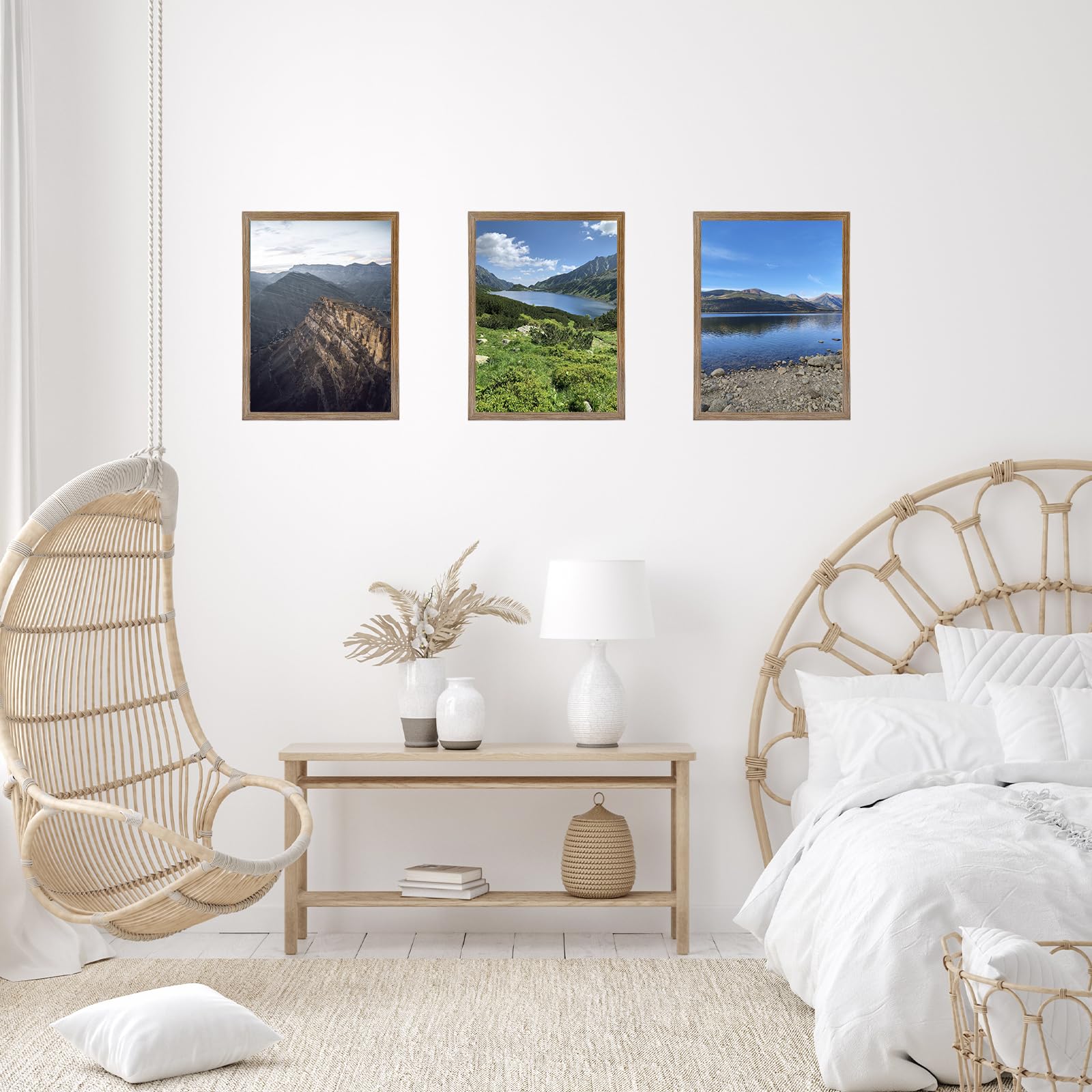 Jcjmy 11X15 Rustic Brown Picture Frame Set Of 6, Horizontal And Vertical Formats For Wall Hanging, 11 X 15 Wall Gallery Poster P