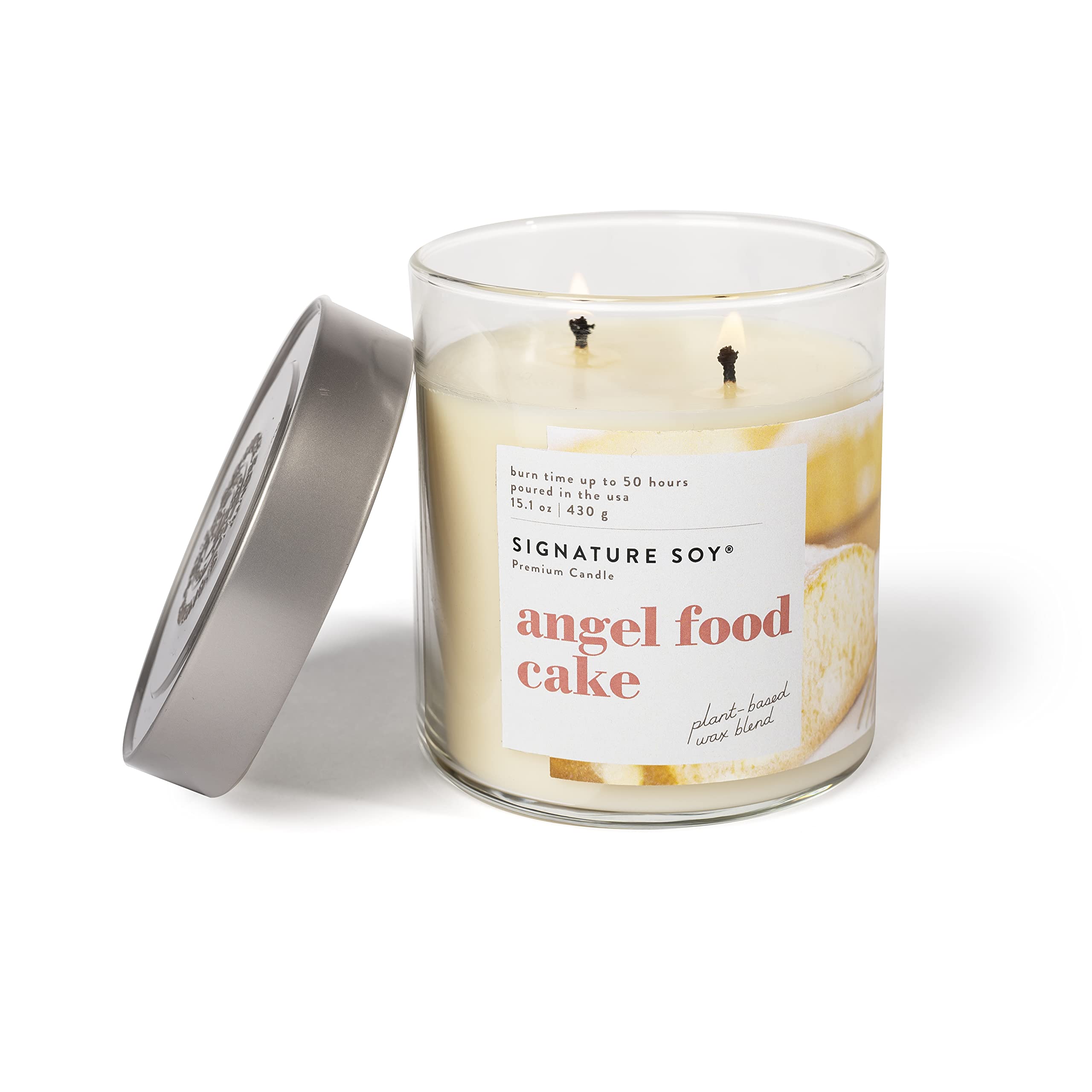 Signature Soy Lidded Angel Food Cake Scented Candle, Large Jar