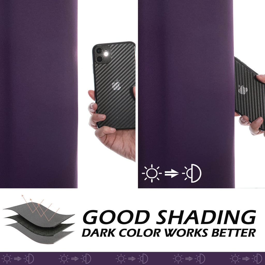 Mysky Home Blackout Curtains For Living Room Thermal Insulated Grommet Curtain Room Darkening Window Panel For Bedroom, 1 Curtain Panel, 42 X 63 Inch, Royal Purple