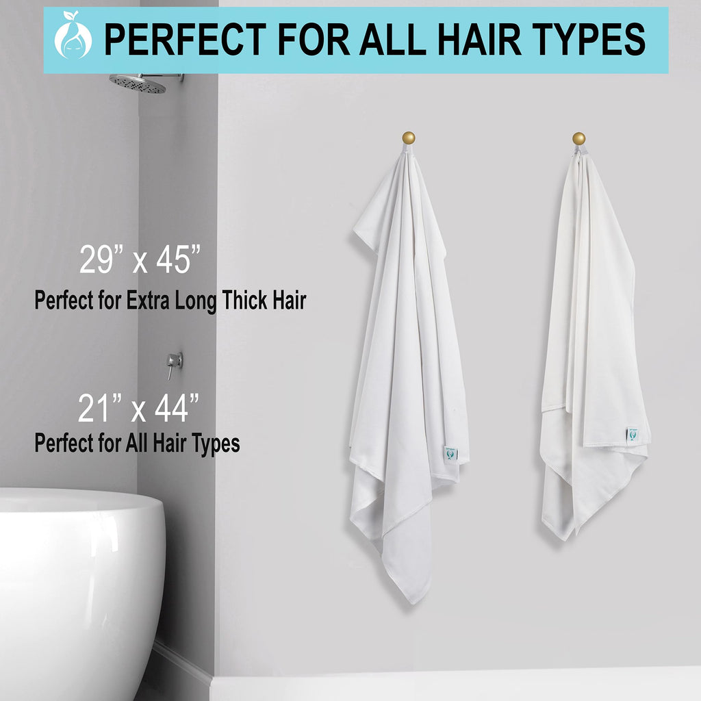 Hair Repear Anti Frizz Premium Cotton Hair Towel Enhances Healthy Natural Hair - Plop Wrap Scrunch Curly Wavy Or Straight Hair -