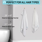 Hair Repear Anti Frizz Premium Cotton Hair Towel Enhances Healthy Natural Hair - Plop Wrap Scrunch Curly Wavy Or Straight Hair -