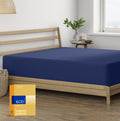 Thread Spread King Size Fitted Sheet Only - 100% Egyptian Cotton 600 Thread Count 16' Deep Pocket King Fitted Sheet, Cotton Fitted Sheet King Size, Soft Cooling Sateen Weave Bottom Sheet - Navy Blue