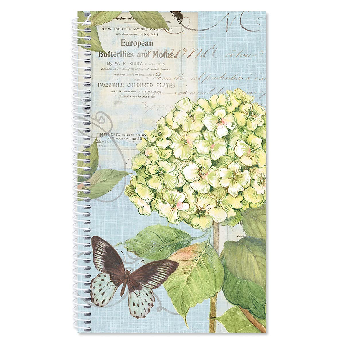Hydrangea Internet Password And Pin Keeper - 94 Pages; 5 Inch X 8-1/2 Inch, Softcover Spiral-Bound Website Login Organizer