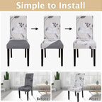 Searchi Printed Dining Room Chair Covers Set Of 6, Stretch Kitchen Chair Covers Washable Parsons Chair Slipcover Removable Dining Chair Protectors For Hotel,Ceremony(Floral Pattern3)