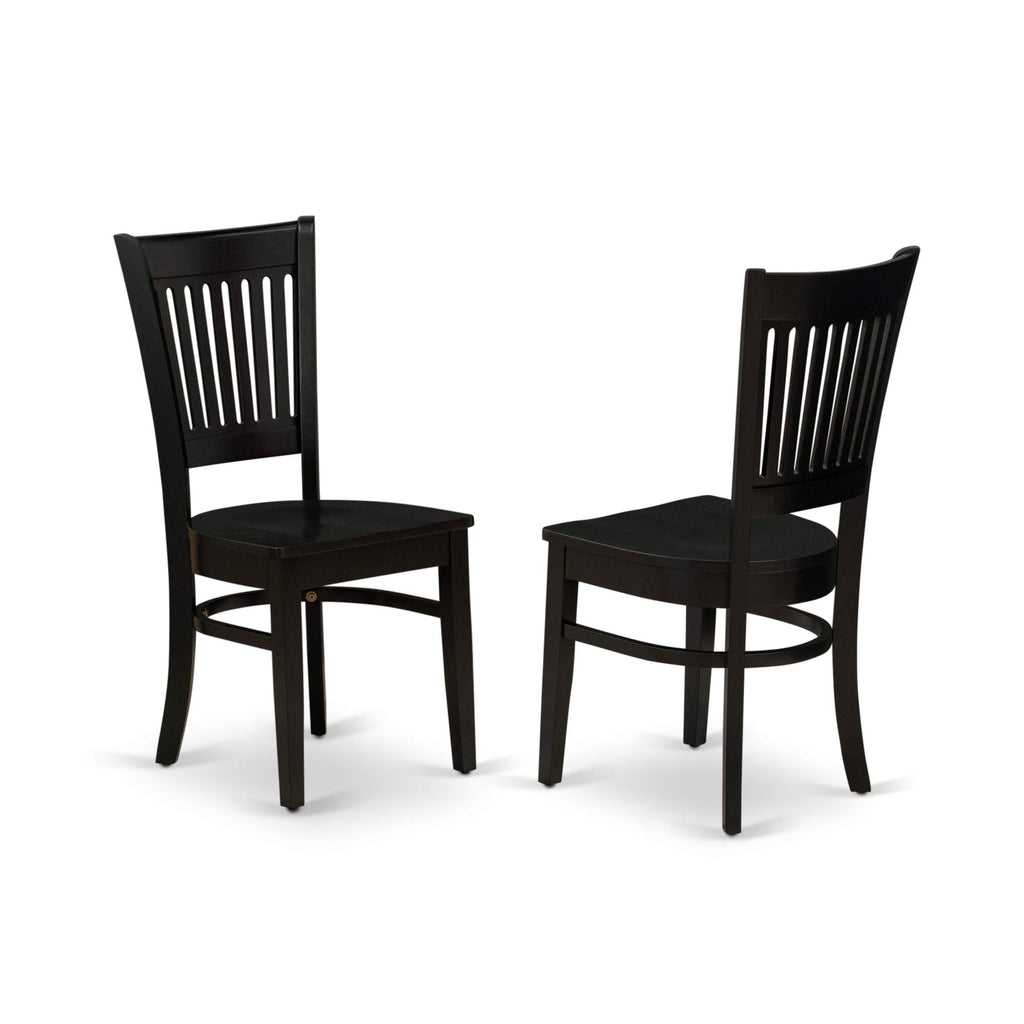 East West Furniture Lgva9-Blk-W Logan 9 Piece Kitchen Set Includes A Rectangle Dining Room Table With Butterfly Leaf And 8 Solid Wood Seat Chairs, 42X84 Inch, Black