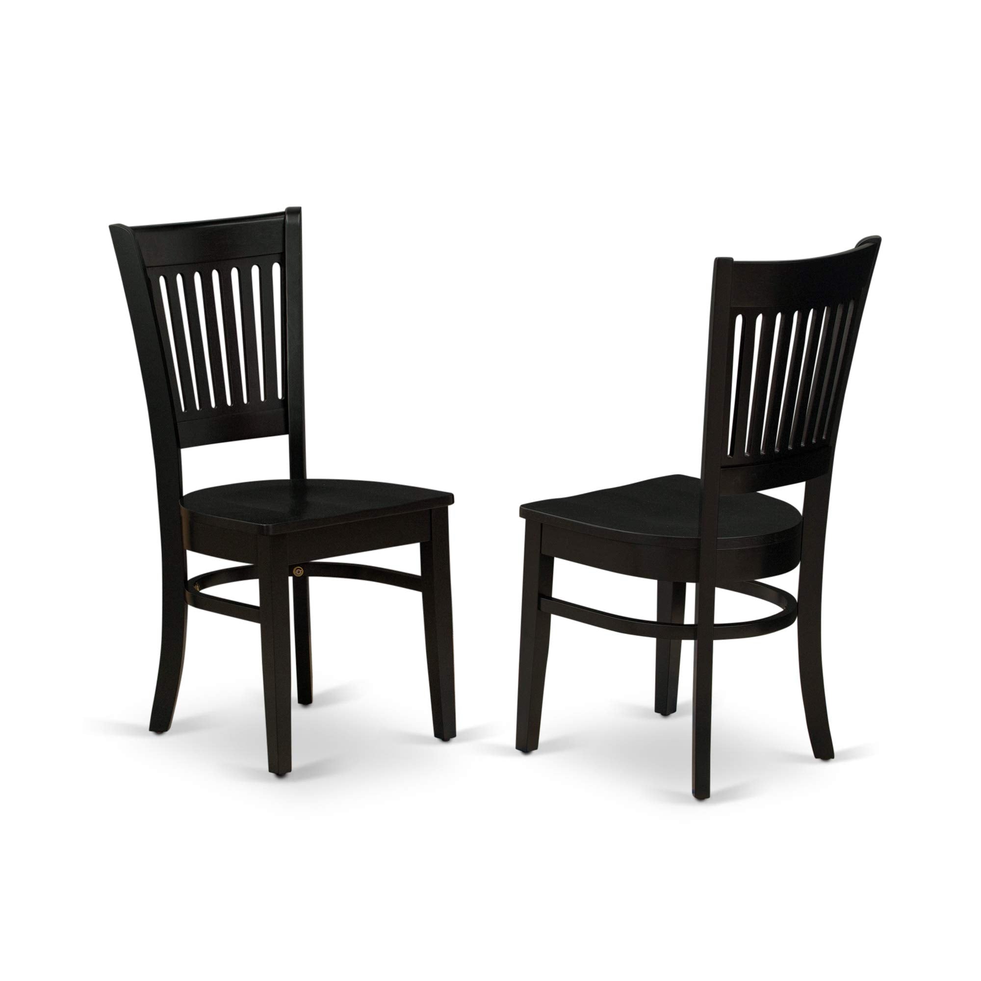 East West Furniture Lgva7-Blk-W 7 Piece Kitchen Table & Chairs Set Consist Of A Rectangle Dining Room Table With Butterfly Leaf And 6 Dining Chairs, 42X84 Inch, Black
