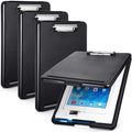 4 Pieces Clipboard With Storage Plastic Storage Clipboard Nursing Clipboard Foldable Clip Board With Low Profile Clip For Studen