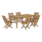 Modway Eei-3206-Nat-Set Marina Premium Grade A Teak Wood Outdoor Patio Dining Furniture Set, 7 Piece, Natural