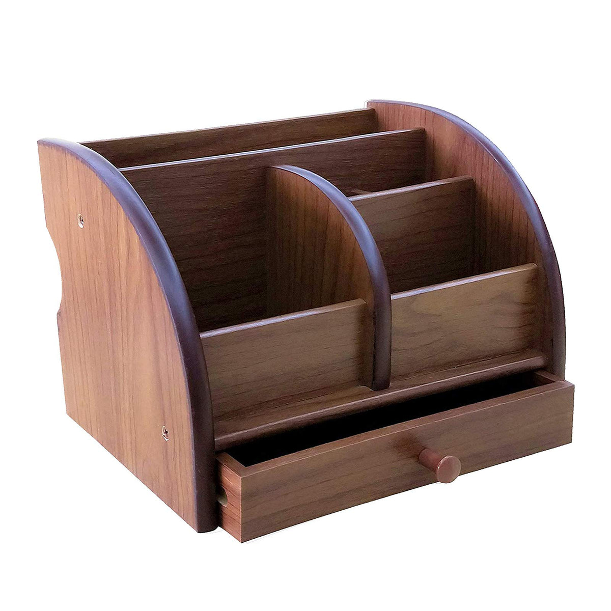 Na Desk Organizer Wood Remote Control Holder With Long Drawer Office Stationery Storage And Sorting Organizer Household Small Su