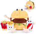 Suzzipals 4-In-1 Hamburger Plush Toys, 4Pc Set Stuffed Animals With Babies Inside, Soft & Squishy Hamburger Pillow Plushies Deco